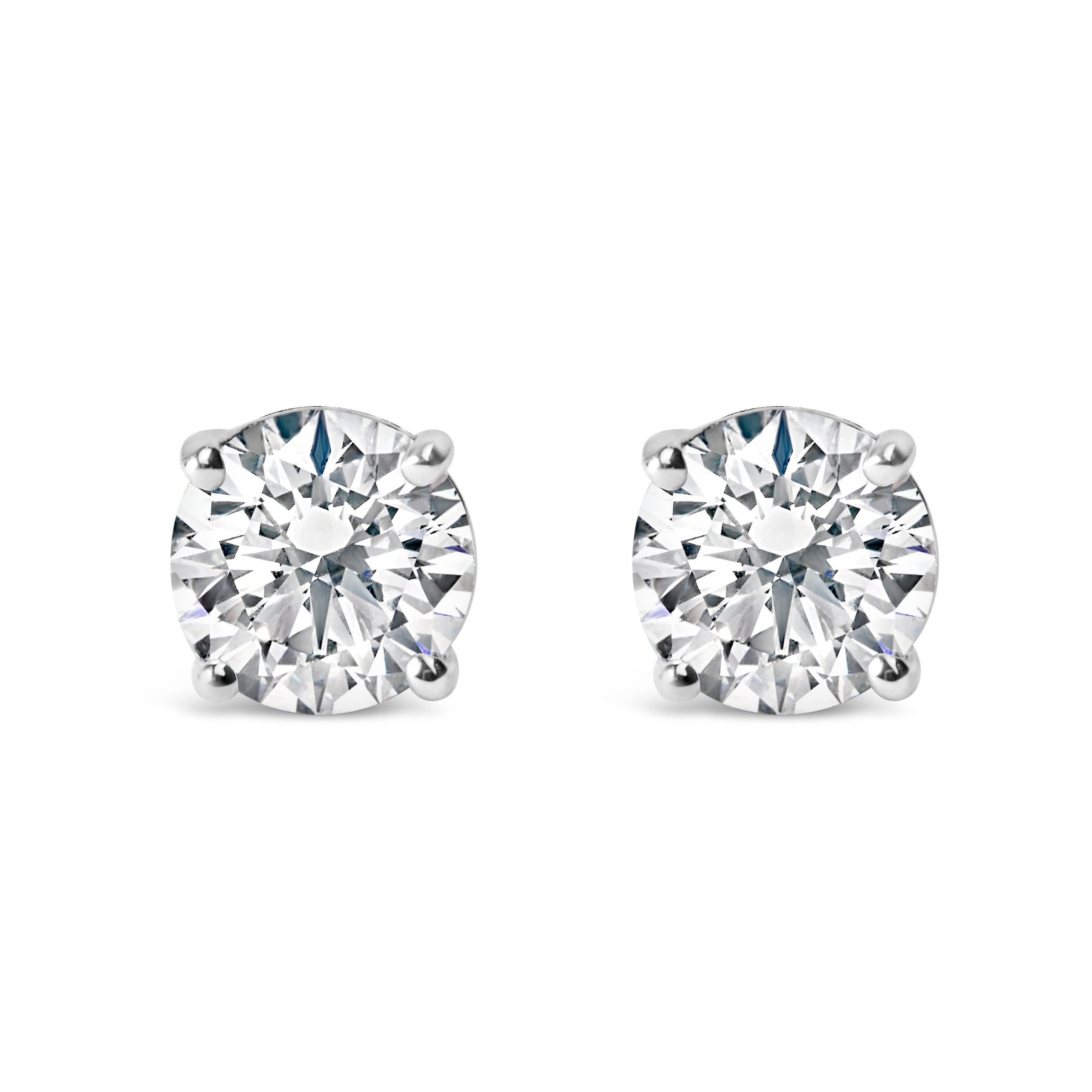 14K White Gold 1.00 Cttw Lab Grown Diamond Solitaire Stud Earrings