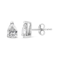 14K White Gold 1/2 Cttw Pear Shape Solitaire Lab Grown Diamond Stud Earrings (F-G Color, VS2-SI1 Clarity)