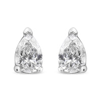 14K White Gold 1/2 Cttw Pear Shape Solitaire Lab Grown Diamond Stud Earrings (F-G Color, VS2-SI1 Clarity)