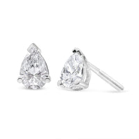 14K White Gold 1/2 Cttw Pear Shape Solitaire Lab Grown Diamond Stud Earrings (F-G Color, VS2-SI1 Clarity)