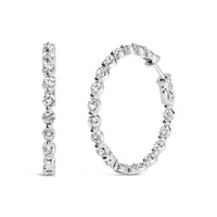 14K White Gold 5.00 Cttw Lab Grown Diamond Inside-Out Hoop Earring