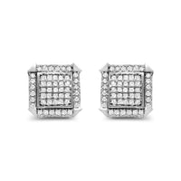 10K White Gold 1.0 Cttw Diamond  Composite with Halo Stud Earrings (H-I Color, I1-I2 Clarity)