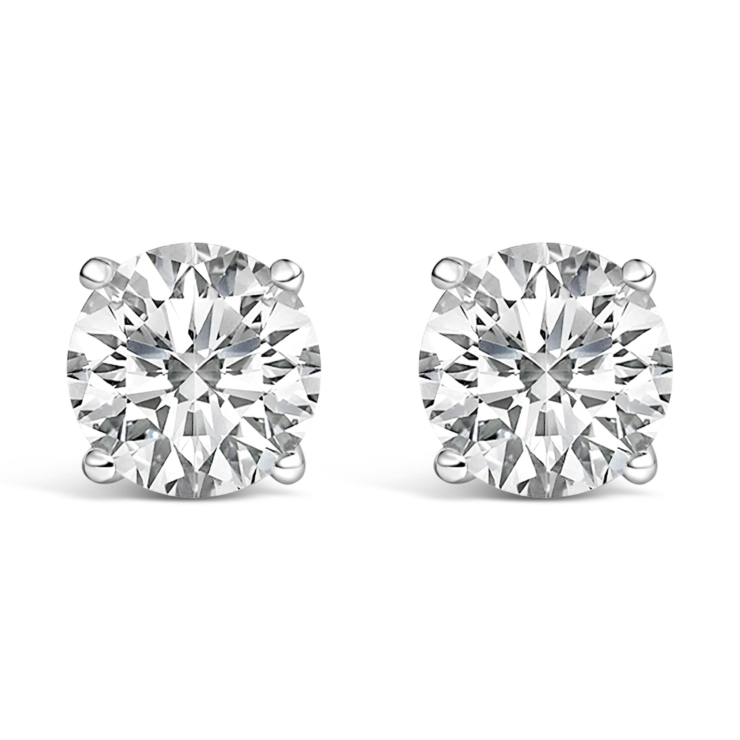 14K White Gold 1.00 Cttw Lab Grown Diamond Solitaire Stud Earrings