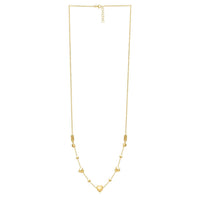 14k Yellow Gold Puff Heart Adjustable Necklace
