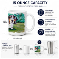 Basset Hound Double Trouble Ceramic Coffee Mug 15 oz Decorative Large C Handle Mug Cup for Tea, Cocoa Hot Chocolate