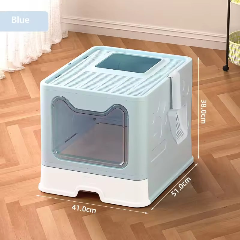 Front-entry Enclosed Extra-large Cat Litter Box With A Litter Collection Cover And A Large Scoop For Cats