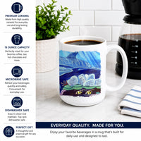Dolphin under the sea Ceramic Coffee Mug 15 oz Decorative Large C Handle Mug Cup for Tea, Cocoa Hot Chocolate