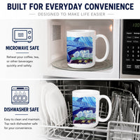 Dolphin under the sea Ceramic Coffee Mug 15 oz Decorative Large C Handle Mug Cup for Tea, Cocoa Hot Chocolate