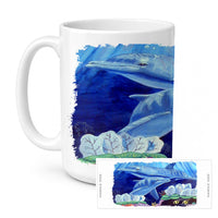 Dolphin under the sea Ceramic Coffee Mug 15 oz Decorative Large C Handle Mug Cup for Tea, Cocoa Hot Chocolate