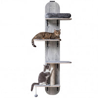 Door Hanging Cat Climber 4-level Height Adjustable With Plush Bed Teasing Ball Jute Rope Scratching Post