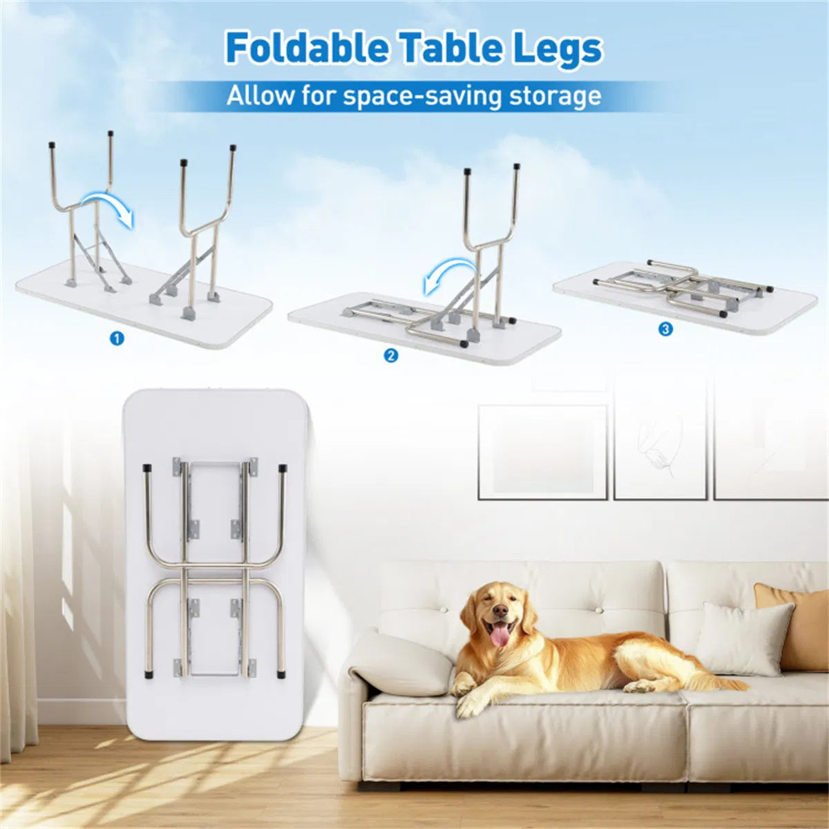 Foldable Pet Grooming Table with Adjustable H-shaped Arms, 330 LBS Capacity for Small-Large Dogs