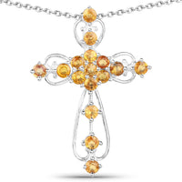 2.24 Carat Genuine Yellow Sapphire .925 Sterling Silver Pendant