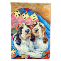 Petit Basset Griffon Vendeen House Flag 28x40 Porch Sleeve Pole Decorative Outside Yard Banner Artwork Wall Hanging, Polyester