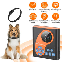 2 In 1 Wireless Dog Fence System with 1/2 Training Collars(Options) Invisible Dog Fence IP68 Waterproof with 722FT Adjus