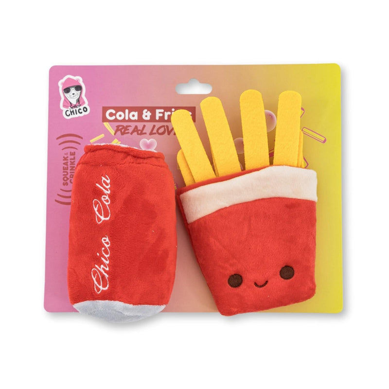 Cola & Fries Plush Dog Toy Gift Set – with Squeaker & Crinkle Paper for Fun Play - BIG FRENCHIES