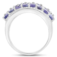 2.59 Carat Genuine Tanzanite .925 Sterling Silver Ring