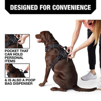 Kong Large Black Dog Harness with Waste Bag Dispenser and Control Handle