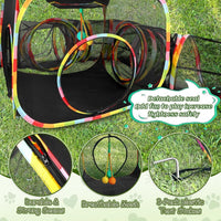 5-in-1 Outdoor Cat Enclosure with Tunnels, Portable Pop-Up Catio Playpen