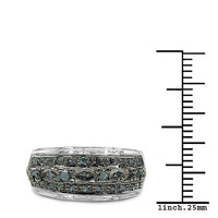 0.27 Carat Genuine Blue Diamond .925 Sterling Silver Ring