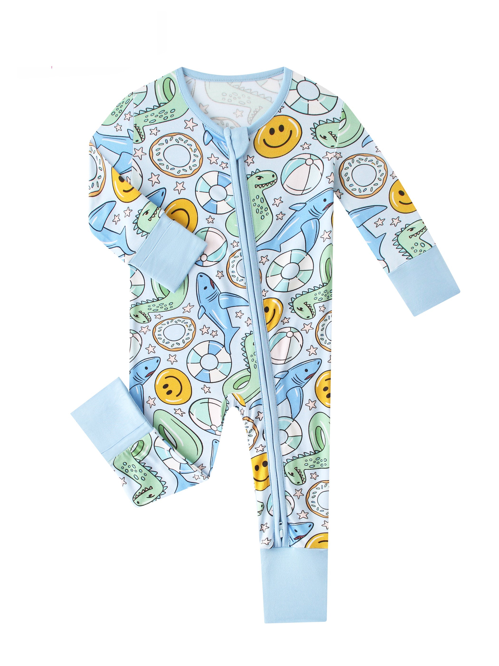 PoshTOT Summer Bamboo Baby Convertible Zippy Romper