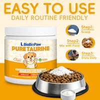 Taurine Powder for Dogs 500mg Pure Supplement Heart Immune Coat 200g