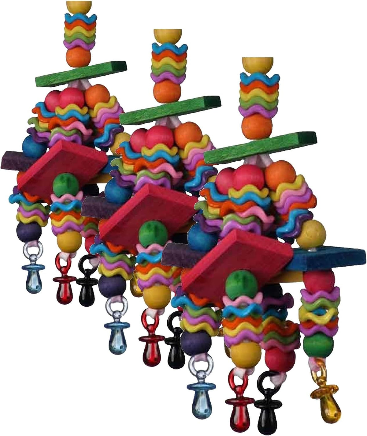 Super Bird Creations SB736 Wiggles and Wafers Bird Toy - 9 x 3 x 5 inches (Pack of 3)