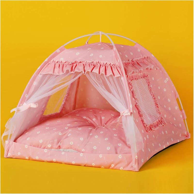 Cat Princess Bed Tent House, Kitty Cute Beds Indoor, Dog House - L / Pink