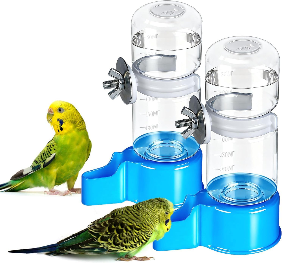 2 Pack Automatic Bird Cage Water Dispenser - Blue / 2PCS Water Dispenser