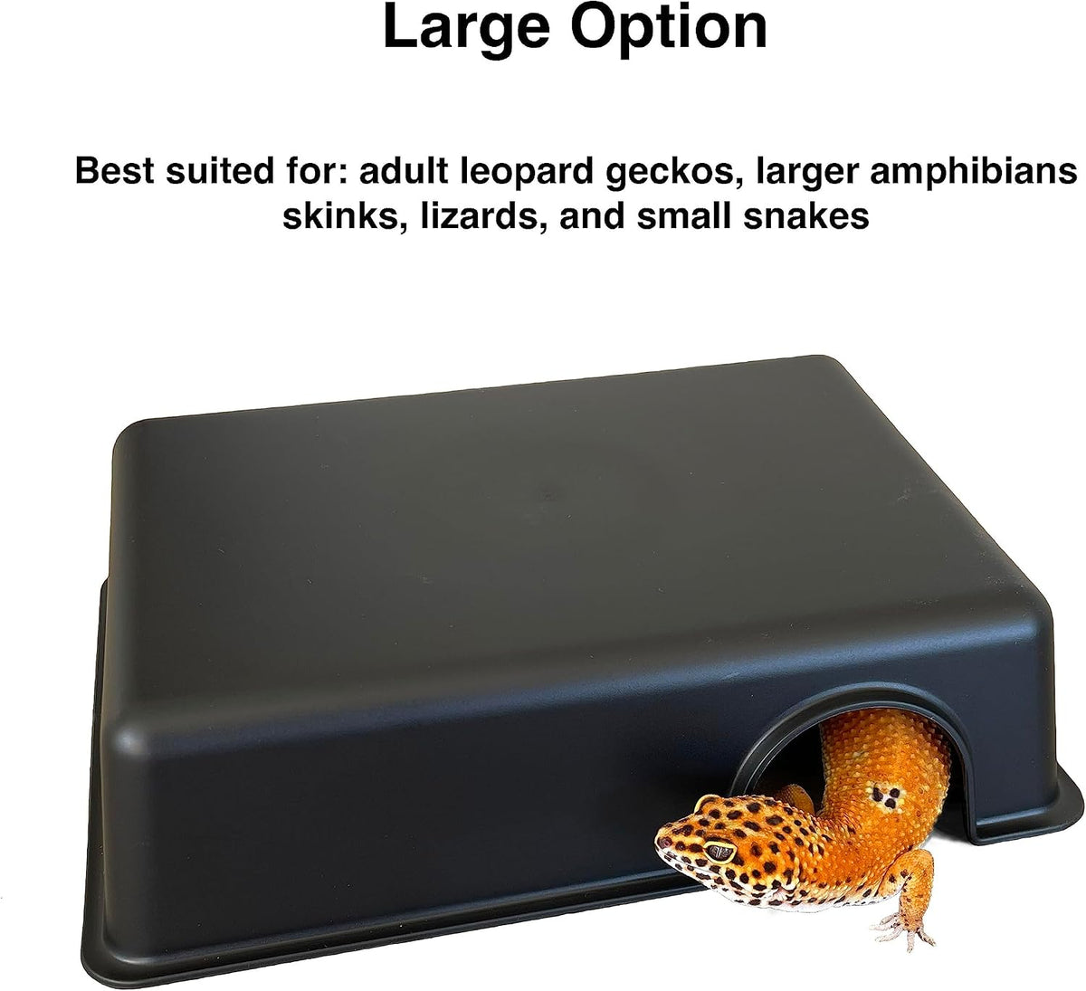 Plastic Reptile Hide Box for Leopard Geckos, Snakes, Lizards - Large - image 2