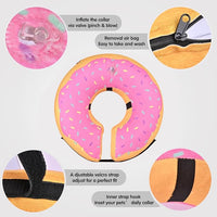 Katoggy Inflatable Dog Cone Collar for Dogs & Cats - Soft, Adjustable Blow-up Donut E-Collar for Small, Medium & Large Pets