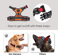 PHOEPET No Pull Dog Harness Medium Reflective Front Clip Vest - Medium / Orange - image 3