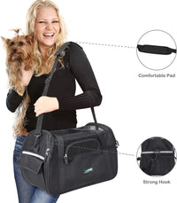 JESPET Soft-Sided Airline-Approved Dog & Cat Carrier Travel Bag – Essentials for Cats - 17.0"L x 9.0"W x 11.5"H / Black - image 3