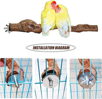 2 Packs Parrot Perch Stand,Natural Grapevine Wood Perch Parrots Cage Perch Toys Suitable for Small or Medium Parrots Parakeets Cockatiels Conures Lovebirds in Cage Accessories Supplies (Style-1)