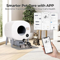 Automatic Cat Litter Box Self Cleaning for Multiple Cats – XL Smart Litter Box with App Control, Odor-Free Waste Disposal, Quiet Operation, Safety Sensors, Compatible with Clumping Litter