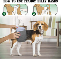 Teamoy Belly Bands for Male Dogs, Washable Wrap Diapers, S - L2(20"-24"Waist) / Black+ Gray+ Blue - image 4
