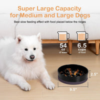 Sted Ceramic Slow Feeder Dog Bowls for Medium Large Breed – Essentials for Dogs - Large-9.5 inches / Black - image 4