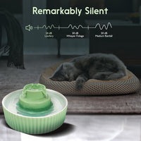 Lawfery Ceramic Cat Water Fountain - Green Ceramic Fountain - image 3