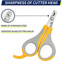 Pet Nail Clippers U07.2, Professional Claw Trimmer - Small / #01 Grey/Yellow - image 4