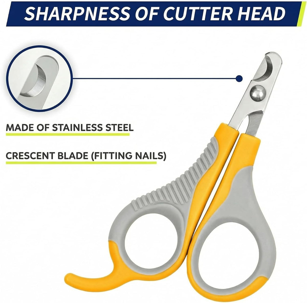 Pet Nail Clippers U07.2, Professional Claw Trimmer - Small / #01 Grey/Yellow - image 4