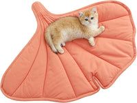 Letalong 30 X 20 Inch Leaf Shaped Cotton Cat Bed Pad - Pink