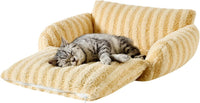 Hollypet Cat Bed Small Dog Orthopedic Couch Beds for Pets up to – Essentials for Cats - 21"L x 15"W x 8"Th / Yellow - image 2