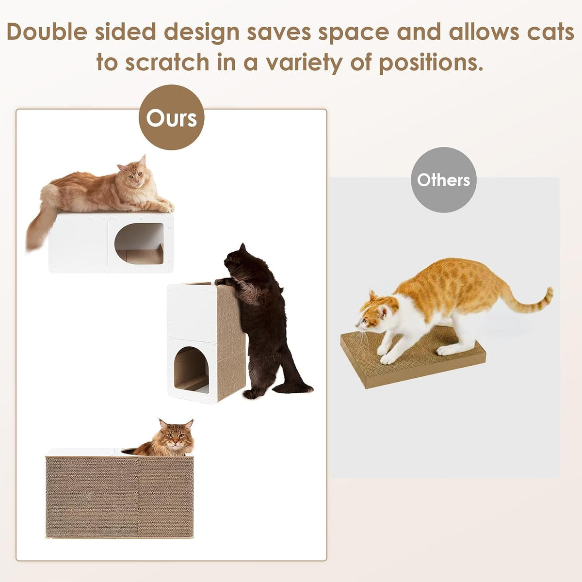 EHEYCIGA Cardboard Cat Scratcher House - 23x13x11.4inch / White - image 4