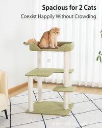 37.5" Cat Tree Tower for Large & Senior Cats, Low-Step Design – Essentials for Cats - Green 37.4'' - image 3