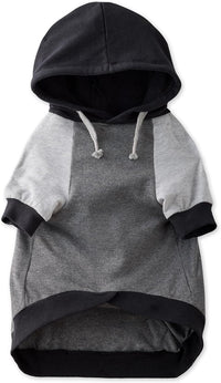 Rocky – The Orginal Lightweight Hooded TEE 100% Organic Cotton Dog Hoodie Pet Coat Sweater for Small, Medium, Large Dogs, Black Color Block, Small
