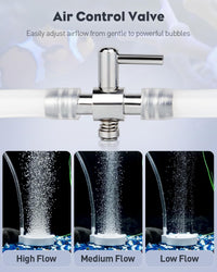 Pawfly Aquarium 15-40 GPH Compact Air Pump Quiet Oxygen Aerator Pump - 3-20 Gallon / With Nano-Bubble Disc - image 4