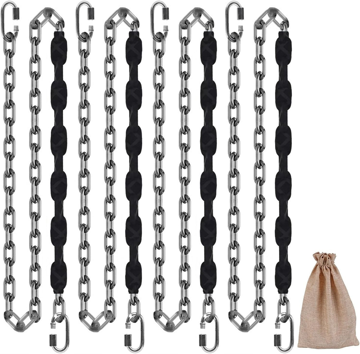 Dakzhou 84 inch stainless steel swing chains with grip sleeves and quick connection buckles - view 4