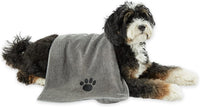 Bone Dry Pet Grooming Towel Collection Absorbent Microfiber Drying Set - Gray / 15x30" - image 2