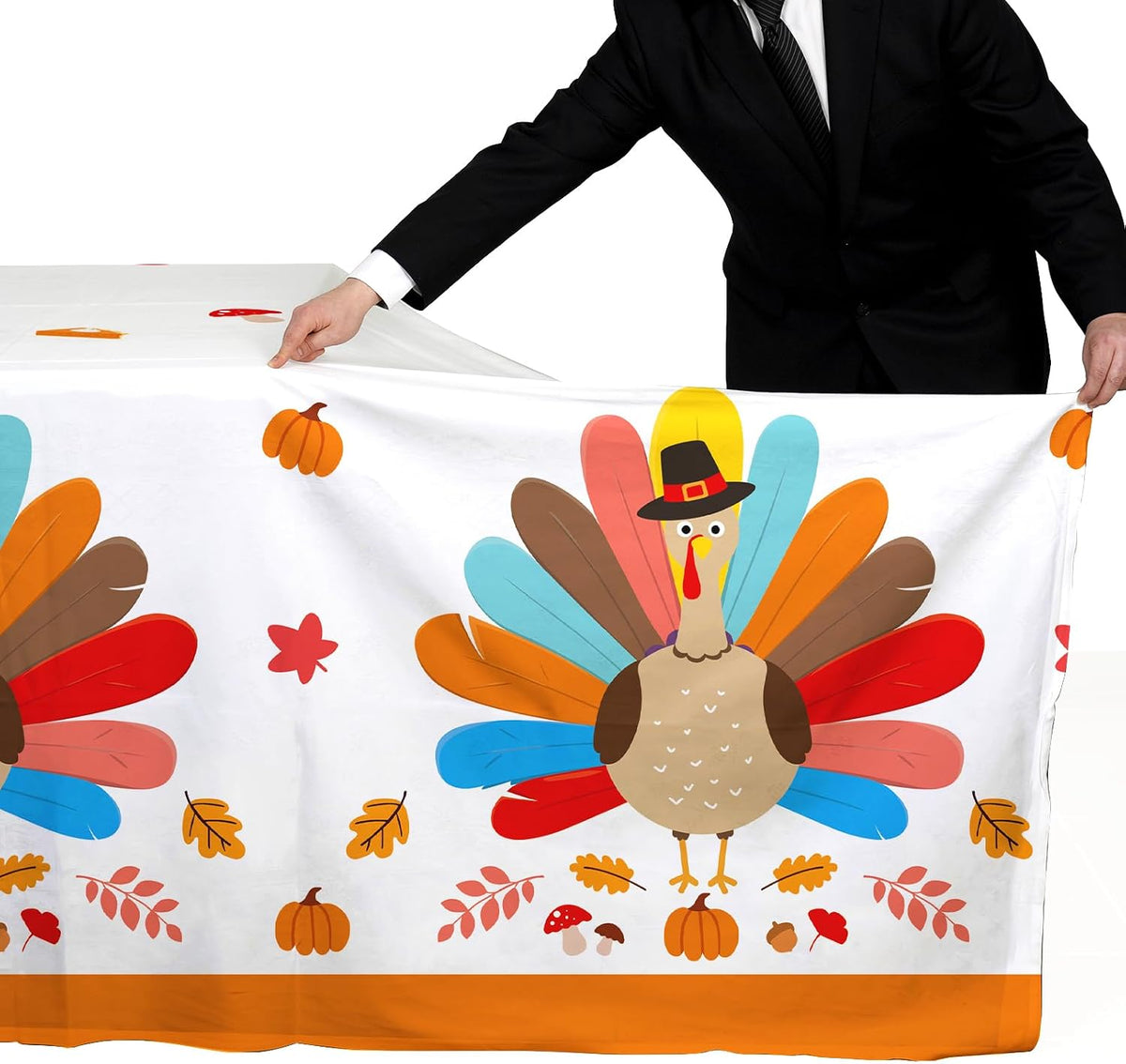 Gatherfun Football Party Decorations Disposable Tablecloth Plastic - thanksgiving - image 4