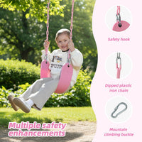 Pink Swing Seat, Heavy Duty Chain Plastic Coated - Light Pink - image 2