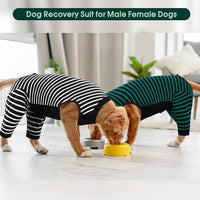 Kuoser Dog Recovery Suit, Anti Licking Dogs Rear Leg Sleeve, Abdominal Dog Surgical Suit with Pants Cover Protect Wounds, Dogs Elbow Protector Soft Pet Surgery Onesie Cone Alternative, Black 2XL